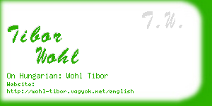 tibor wohl business card